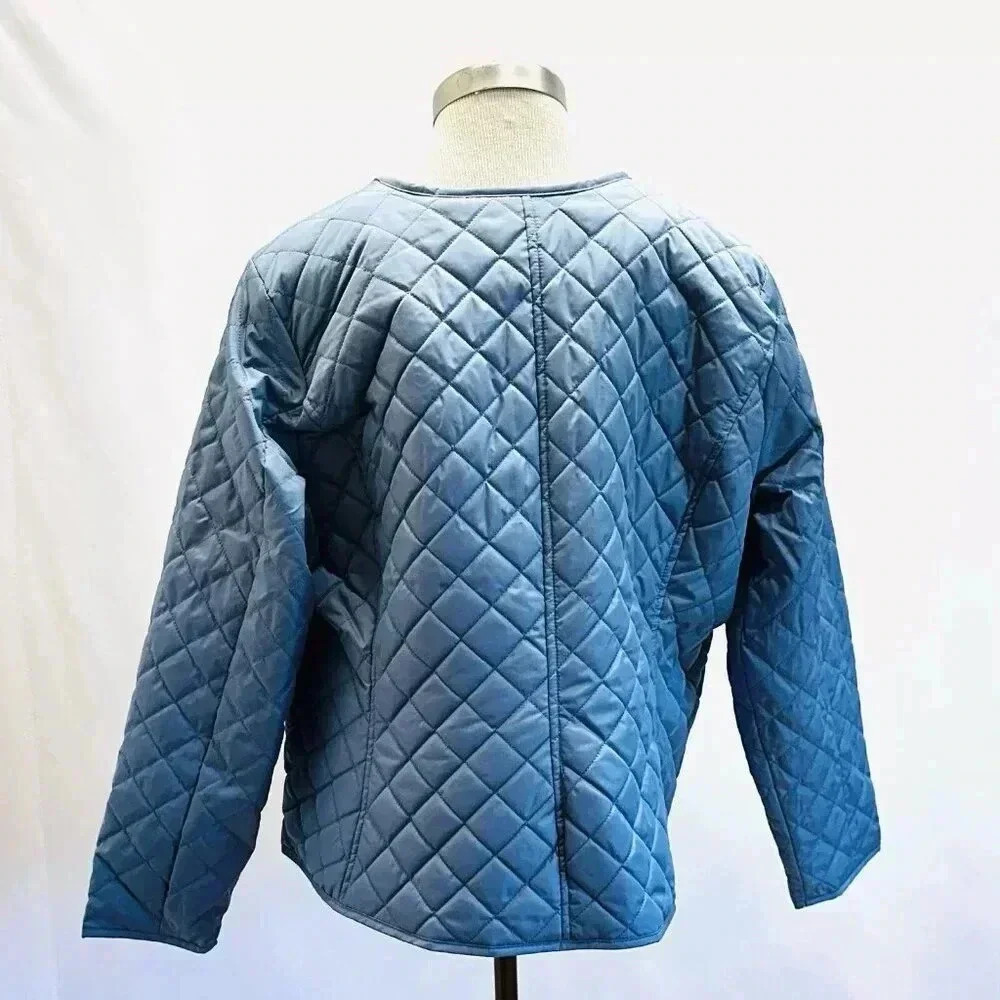 NWT CROFT&BARROW Women Button Down Quilted Blue Jacket Lightweight Size PXXL - Picture 10 of 14